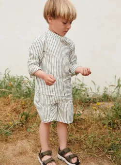 Liewood pantaloni scurți din bumbac pentru copii Monori culoarea verde, modelator, talie reglabila