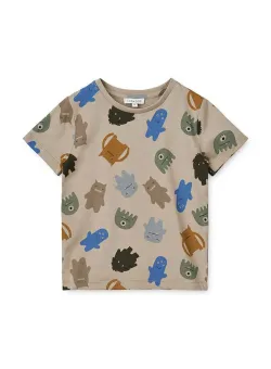 Liewood tricou de bumbac pentru copii culoarea gri, neted