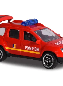 Masinuta Dacia Duster Majorette, 7.5 cm, Pompieri