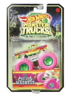 Masinuta Monster Trucks, Hot Wheels, Glow in the Dark, 1:64, Midwest Madnes, HCB54