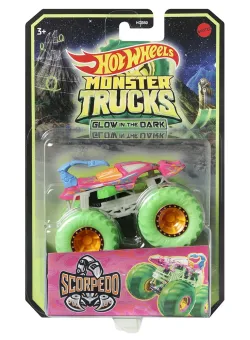 Masinuta Monster Trucks, Hot Wheels, Glow in the Dark, 1:64, Scorpedo, HGD10