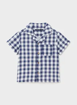 Mayoral cămașă din bumbac pentru bebeluși culoarea albastru marin