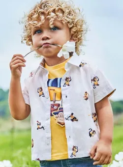 Mayoral cămașă din bumbac pentru bebeluși culoarea bej