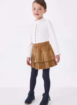 Mayoral fusta fete culoarea bej, mini, evazati