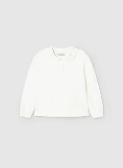 Mayoral longsleeve bebelusi culoarea bej, cu guler