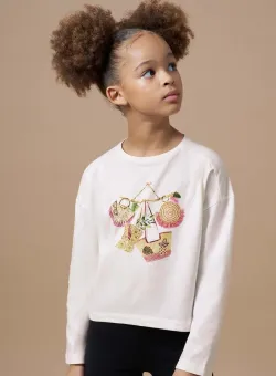 Mayoral longsleeve din bumbac pentru copii culoarea bej