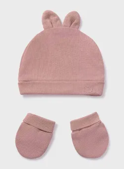 Mayoral Newborn caciula si manusi copii culoarea roz