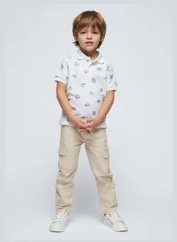 Mayoral pantaloni copii cargo culoarea rosu, neted