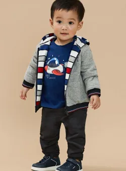 Mayoral pantaloni de trening pentru bebeluși jogger culoarea gri, neted