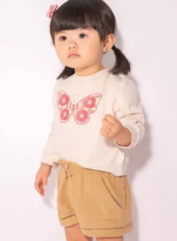 Mayoral pantaloni scurti bebe culoarea bej, neted