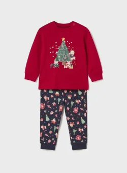 Mayoral pijamale pentru bebelusi culoarea rosu, cu imprimeu