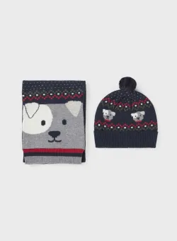 Mayoral șapcă și eșarfă pentru copii culoarea albastru marin