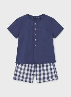 Mayoral set de bumbac pentru bebelusi culoarea albastru marin