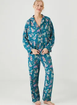 Medicine pijama femei, culoarea turcoaz