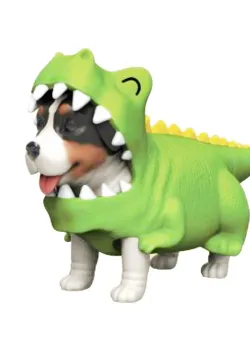 Mini figurina, Dress Your Puppy, Jack Russell in costum de dinozaur, S2