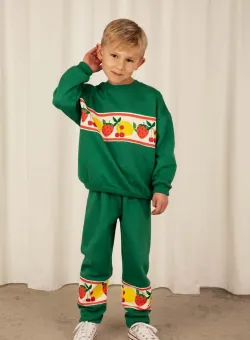 Mini Rodini hanorac de bumbac pentru copii culoarea verde, cu imprimeu