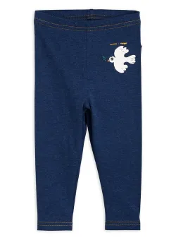 Mini Rodini leggins bebe Mini Rodini x Wrangler culoarea albastru marin, cu imprimeu