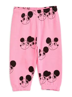 Mini Rodini pantaloni de trening din bumbac pentru bebeluși culoarea roz, modelator