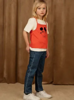 Mini Rodini tricou de bumbac pentru copii culoarea portocaliu, cu imprimeu