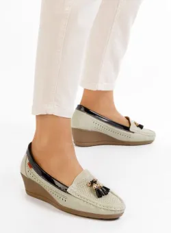 Mocasini cu platforma Evomela bej