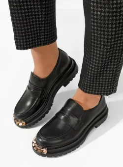 Mocasini cu talpa groasa Hesea negri