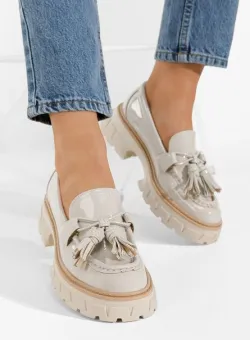 Mocasini cu talpa groasa Tala bej