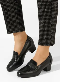 Mocasini cu toc Elidera negri