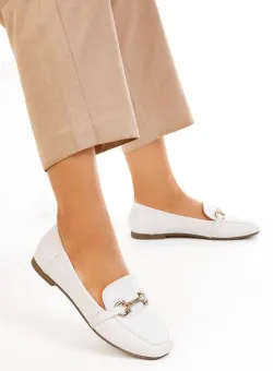 Mocasini dama Cerceda albi