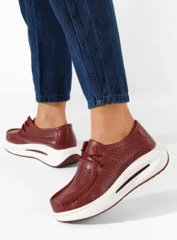 Mocasini dama cu platforma Melodisa rosii