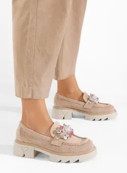 Mocasini dama eleganti Glorinda kaki