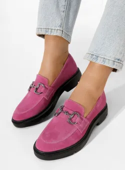 Mocasini dama piele Duquesa fucsia