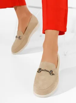 Mocasini dama piele Elvia B V2 bej