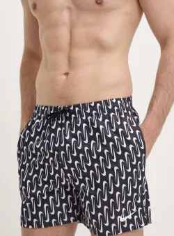 Nike pantaloni scurti de baie Swoosh Link culoarea negru