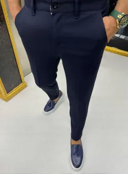 Pantaloni barbati casual bleumarin 12293