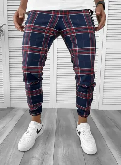 Pantaloni barbati casual in carouri 1085 D11-3