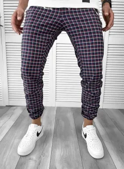 Pantaloni barbati casual in carouri 11968 S3-2