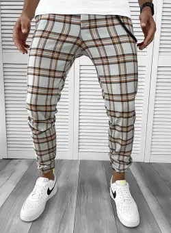 Pantaloni barbati casual in carouri 12115 D4-5.1