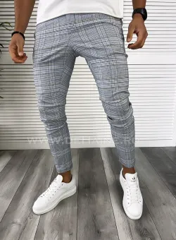 Pantaloni barbati casual in carouri B8004 F8-5