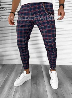 Pantaloni barbati casual regular fit bleumarin B7868 34-4