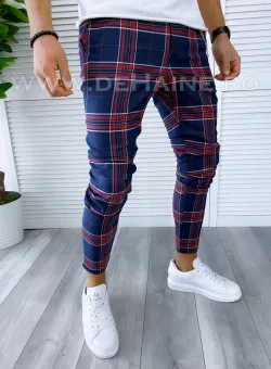 Pantaloni barbati casual regular fit in carouri B1546 D11-3