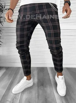 Pantaloni barbati casual regular fit in carouri B7943 N6-5.1