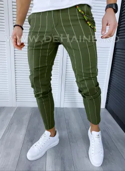 Pantaloni barbati casual regular fit kaki B1798 B6-5.1 U2