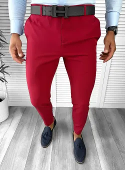 Pantaloni barbati eleganti grena B1734 E 8-5 ~A3-3