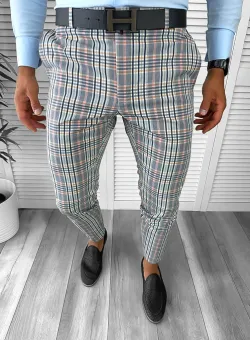 Pantaloni barbati eleganti gri A4960 S2