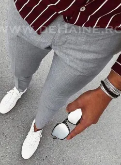 Pantaloni barbati eleganti gri B1329 B14-3