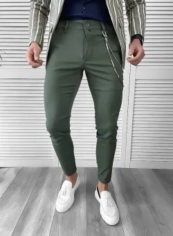 Pantaloni barbati eleganti kaki 7193 O1-4.2