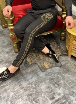 Pantaloni barbati eleganti negri B7906 P18-4.1