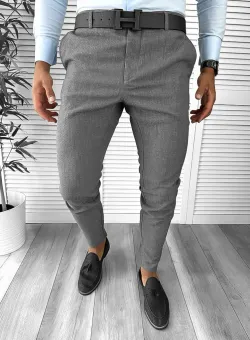 Pantaloni barbati eleganti regular fit gri B1769 112-3.3