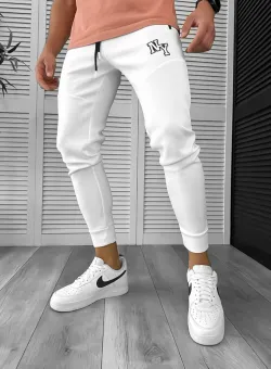 Pantaloni de trening albi cu defect DEF767 D4-5.3