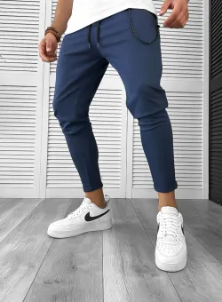 Pantaloni de trening bleumarin conici 12605 87-3.1